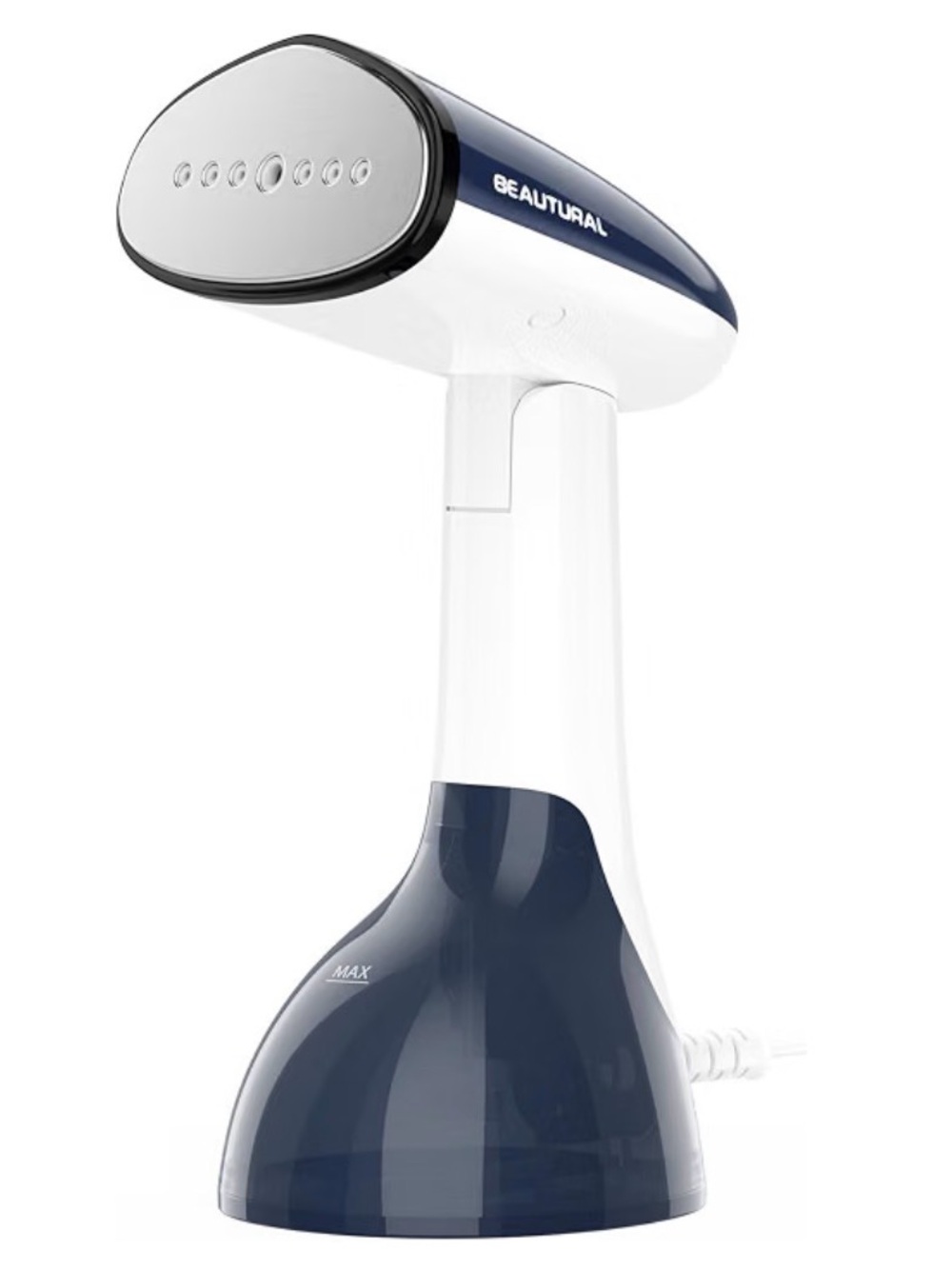 Beautural Handheld Garment Steamer in Navy and White